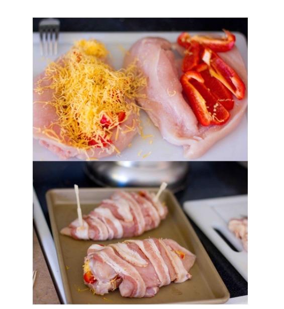 Cheddar And Pepper Stuffed Bacon Wrapped Chicken. Amazing Recipe!