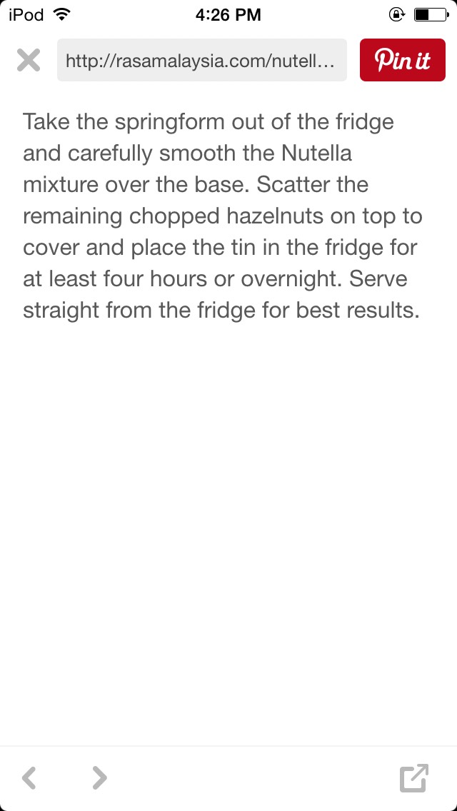 Nutella Cheese Cake Recipe 😋