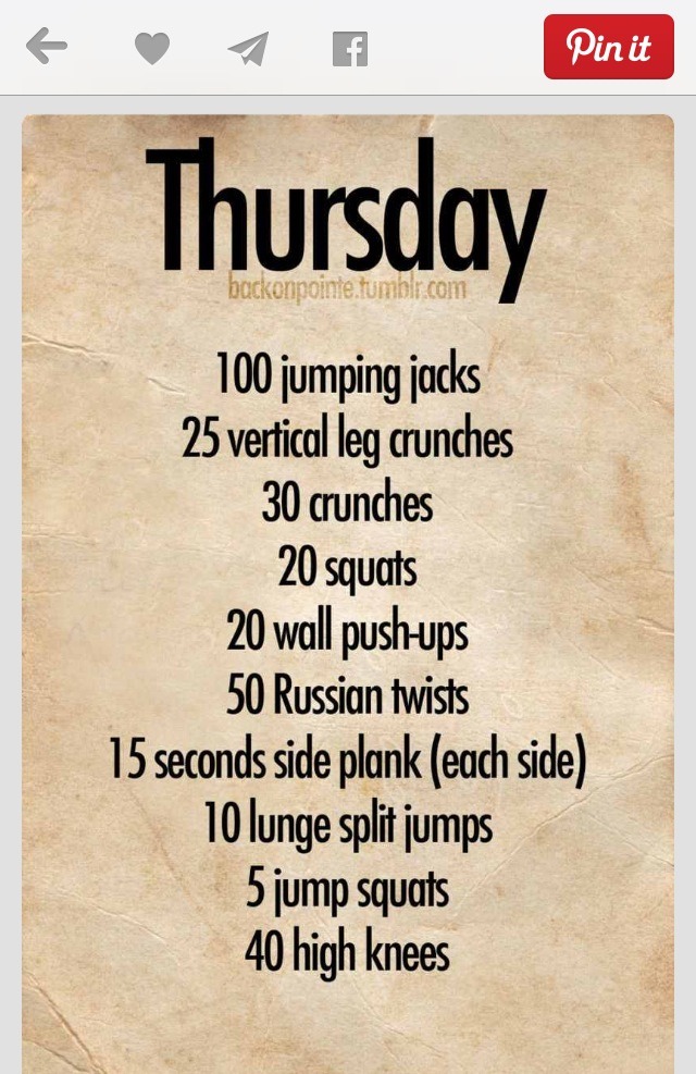 A Workout For Each Day Of The Week...