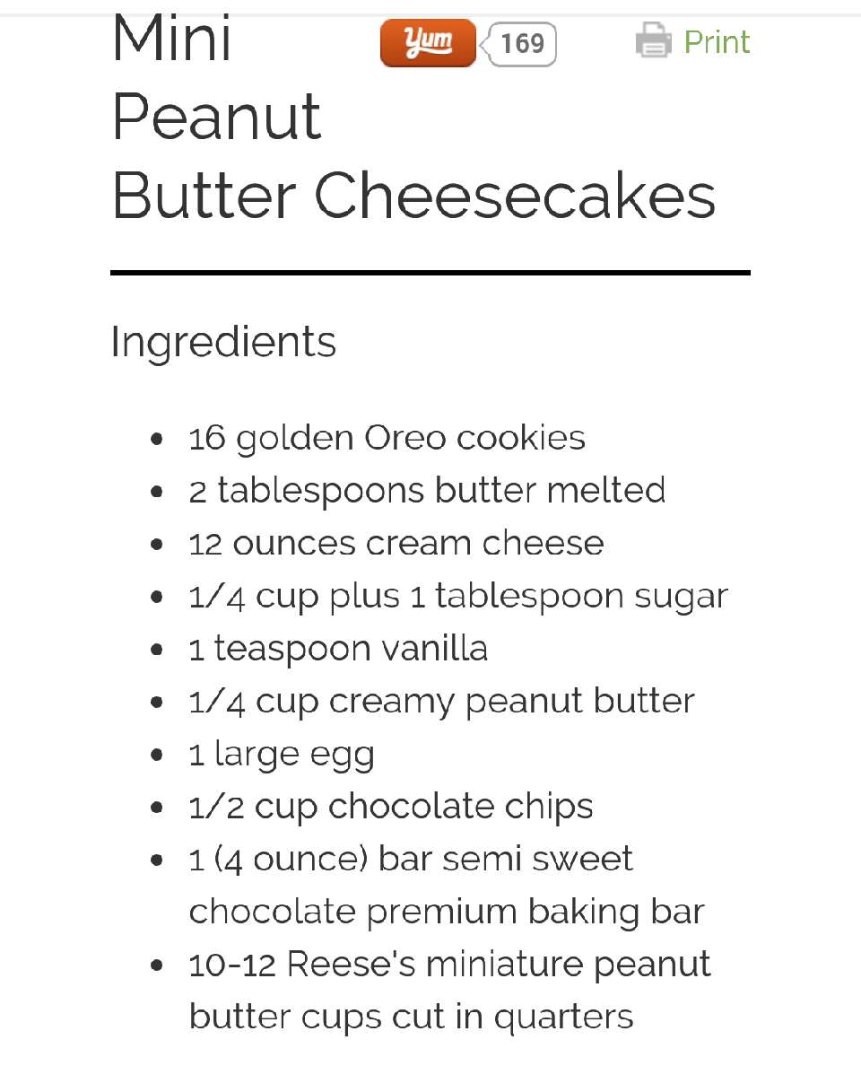 Mini Peanut Butter Cheesecakes!