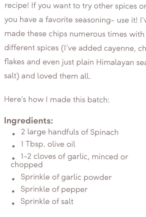 Spinach Chips Recipe