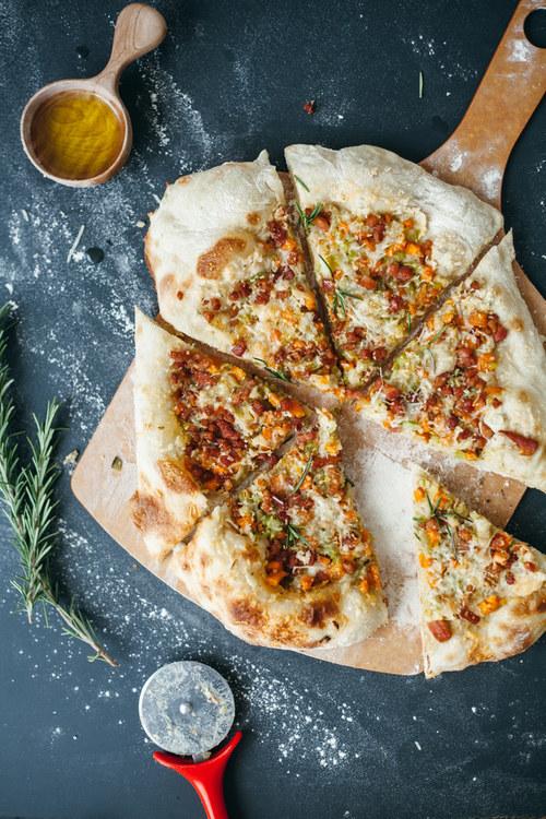 26. Cannellini and Soffritto Pizza with Pancetta and Parmesan 