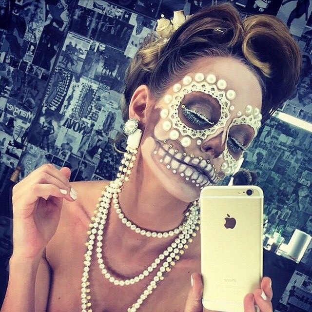 Big dramatic Day of the Dead makeup 