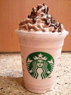 Chocolate Covered Strawberry Frappuccino

The Secret:	
1) Strawberries & Creme Frappuccino
2) Java Chips
3) Mocha Drizzle

How to Order:	Ask your barista for a Strawberries & Cream Frap with Java Chips & topped with Mocha Drizzle.
