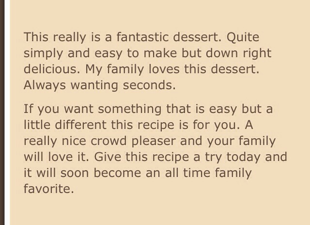Click Done (Top Right) and See Recipe Next Page
OK 2 Like π
Tap repeatedly on picture/screen for better viewing. STRETCH size with fingers, slide photo up or down. -> Click Done to Exit Photo then Swipe to Left for new message.