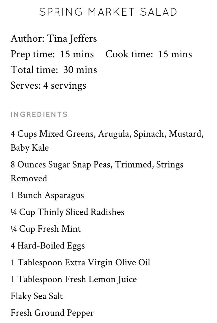 Spring Market Salad!!!