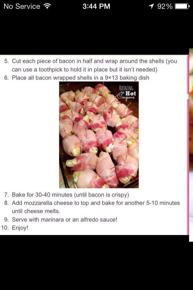 Bacon Wrapped Cheese Stuffed Shells Recipe 