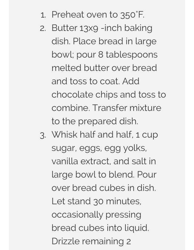 Chocolate Chip Bread Pudding