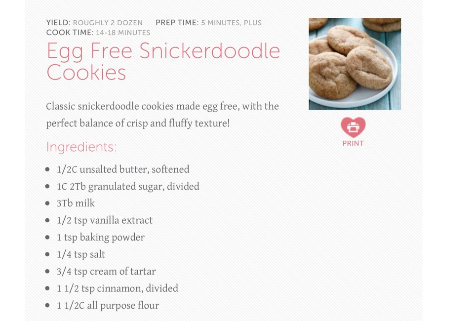 Egg Free Snickerdoodle Cookies 