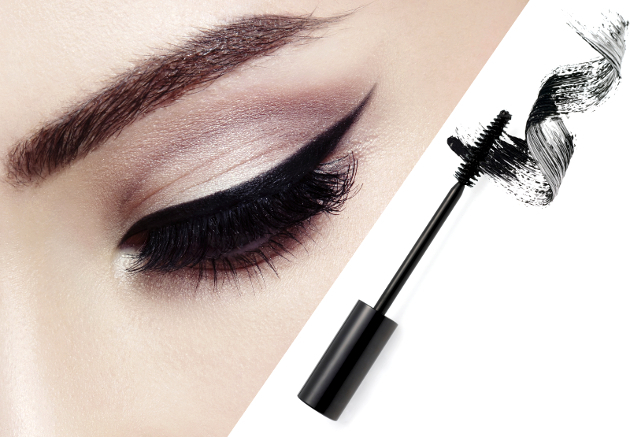 use a angled brush to gather mascara off the brush 