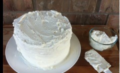 After you have cut your watermelon, frost it with whipped cream. You can also freeze coconut milk with a little bit of honey.