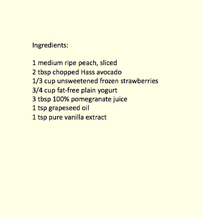Place all ingredients in a blender. Puree about 15 seconds or until smooth. Pour into a tall glass and serve with a tall straw.