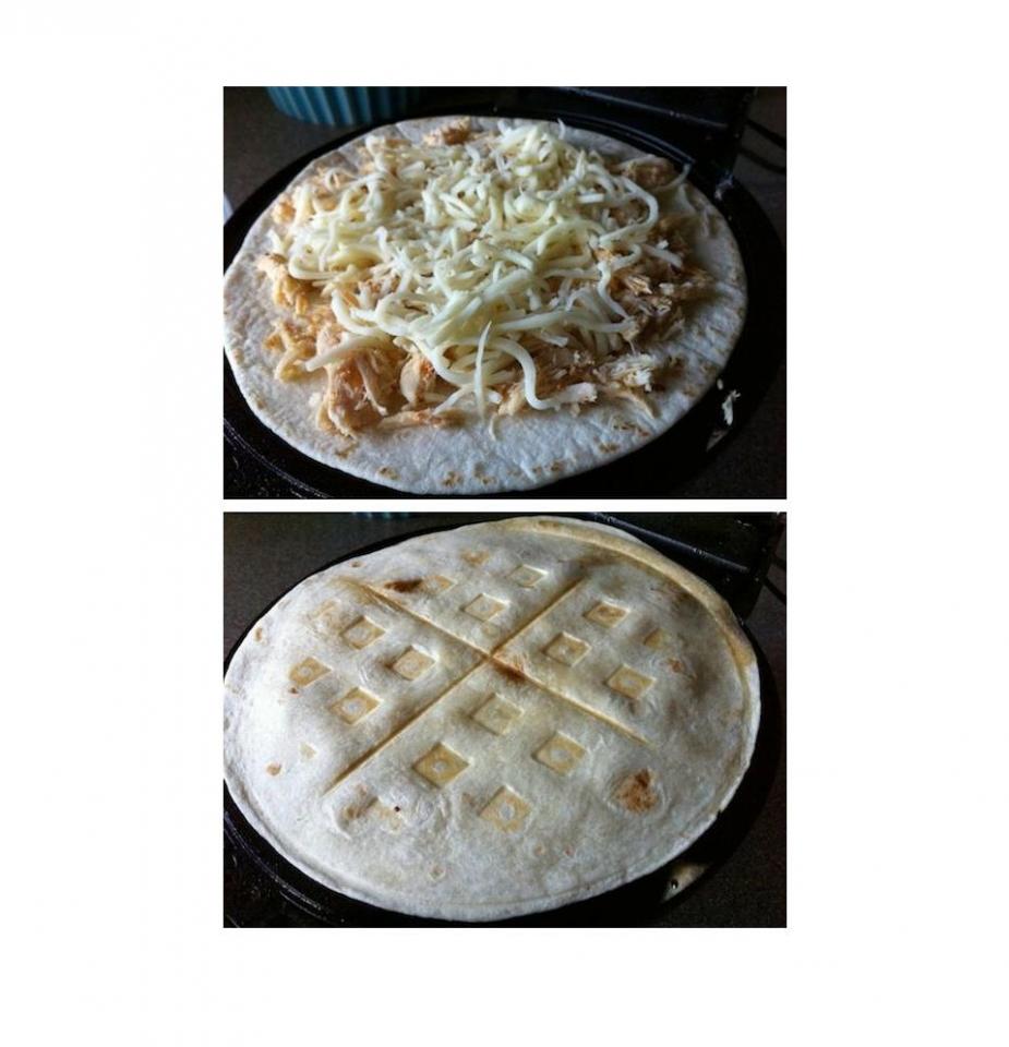 Waffle Iron Quesadillas

It’s as if tortillas were made for the waffle iron.
