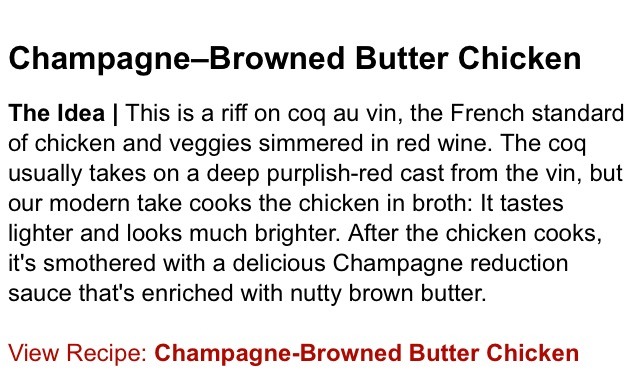 Champagne Browned Butter Chicken