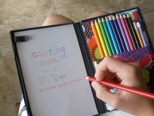 29. Transform a DVD case into a travel art kit.