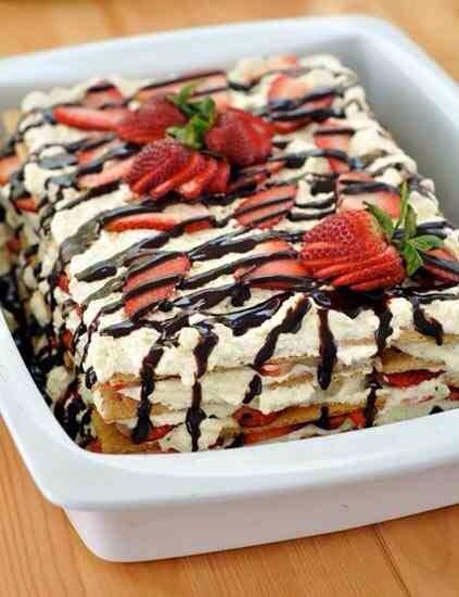 💜✨No-Bake Strawberry Icebox Cake Recipe✨💜