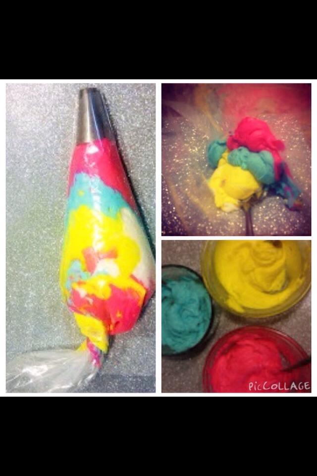 Rainbow Glitter Cupcake Frosting