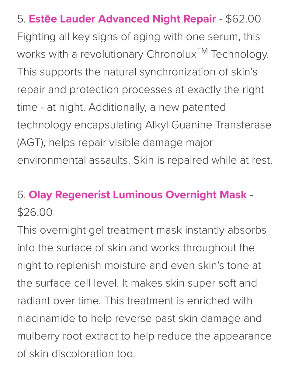 TOP 10 NIGHTTIME BEAUTY PRODUCTS! 