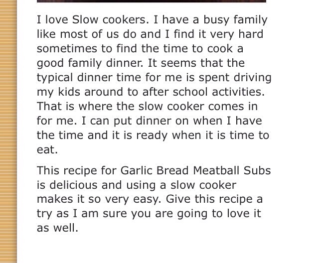 Slow Cooker Garlic Bread Meatball Subs Recipe  (Yummy Flavor!) OK 2 Like 👍