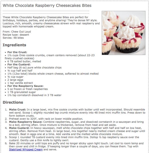 White Chocolate Raspberry Cheesecake Bites - OMG!