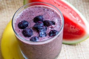 SUPER ENERGY SMOOTHIE 
If you want to start off your day with a big boost of energy, try starting with this smoothie. It’s loaded with healthy fruits and veggies like watermelon, which helps dilate blood vessels to promote blood flow. Also, it has coconut water –