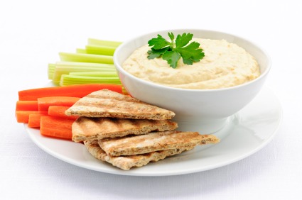 SNACK
Feeling peckish?
• Celery, carrot sticks and Lebanese bread with hummus is the perfect snack. Super healthy, super filling and super easy!