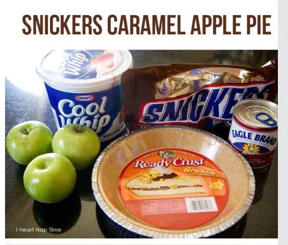 Snickers No-Bake Caramel Apple Pie!!