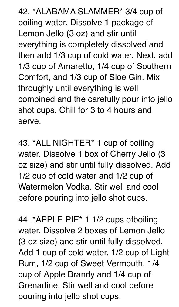 70 Different Jello Shot Recipes. Lots With Jägger!