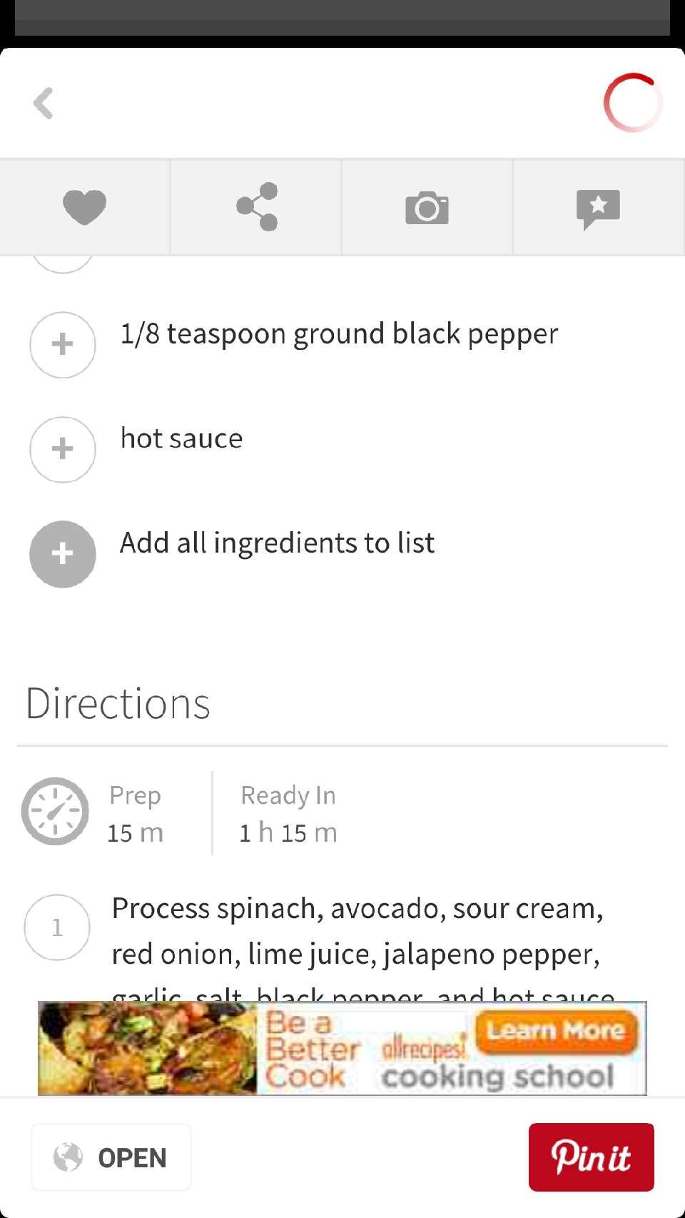 Avocado spinach dip