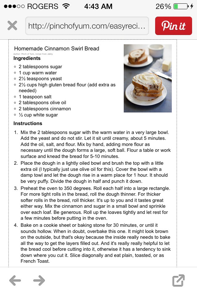 Homemade Cinnamon Swirl Bread