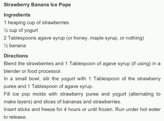 Strawberry Banana Ice pops