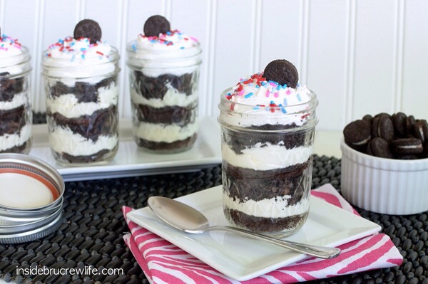 Top with extra Cool Whip, a mini cookie, and sprinkles when serving. Keep refrigerated. Makes 12 parfaits.