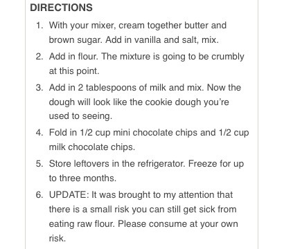 Edible Cookie Dough Without Raw Eggs. (: