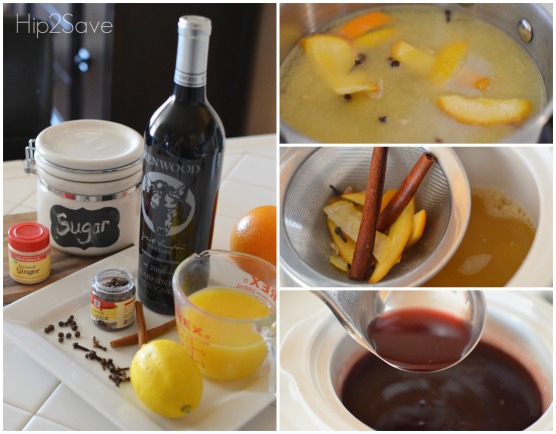Directions:

Add all ingredients, except the wine, and bring to a boil. Then simmer for 30 minutes. Strain and add wine. Keep warm in crock-pot or cool & bottle. Will make 2 1/2 bottles. Yummy! 😄

