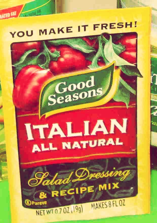 Italian dressing packet and one container sour cream! Zesty!