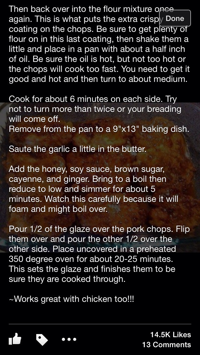 Honey Garlic Pork Chops