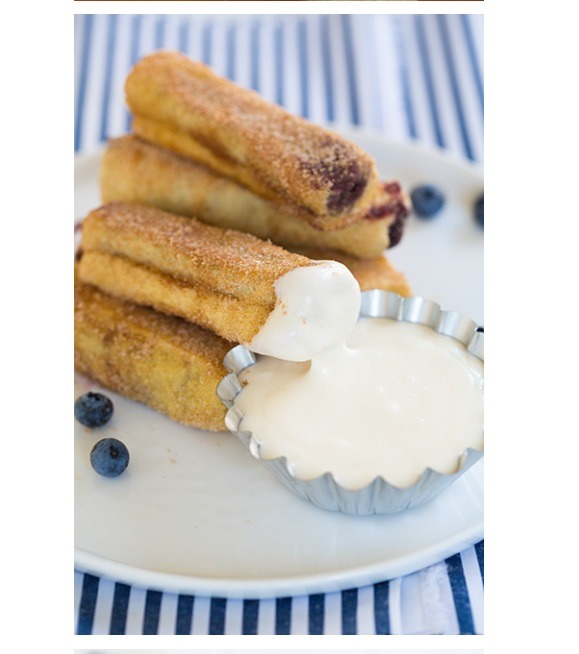 Blueberry French Toast Roll Ups With Cream Cheese Dipping Sauce!!