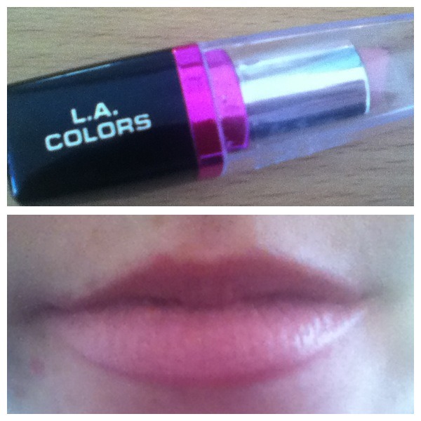 This is the L.A colors lip stick I got this at the 1 2 3 dollar store for $1.50 and it is creamy, just glides on and not to mention smells like vanilla

