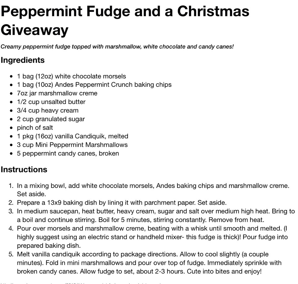 Peppermint Fudge! Perfect For The Holidays