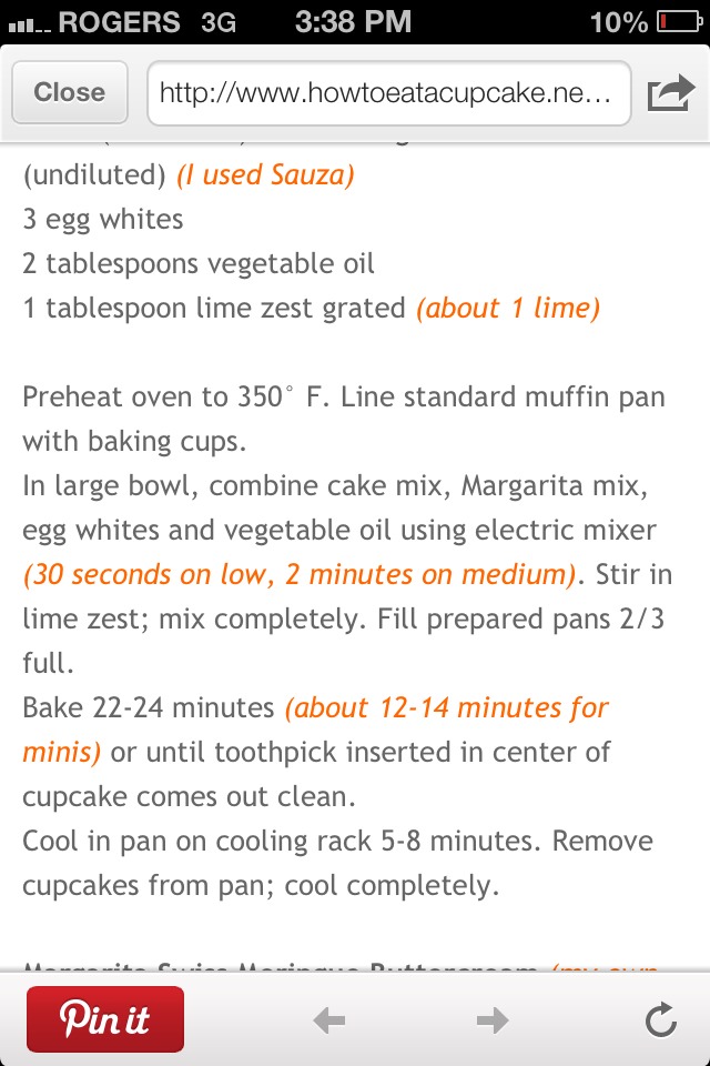 Margarita Cupcake Recipe! Great For Parties!!