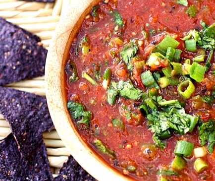 Restaurant Style Salsa

Grab ten baked pita chips and a bowl of chunky salsa for a satisfying snack!