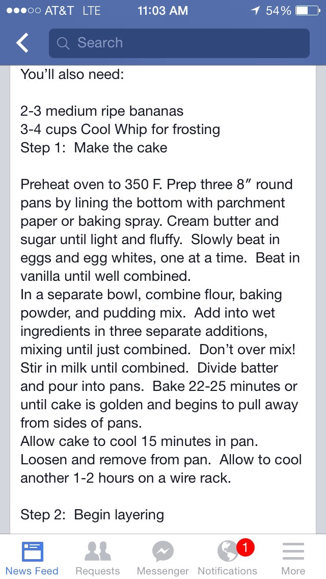 Banana Pudding Cake :)