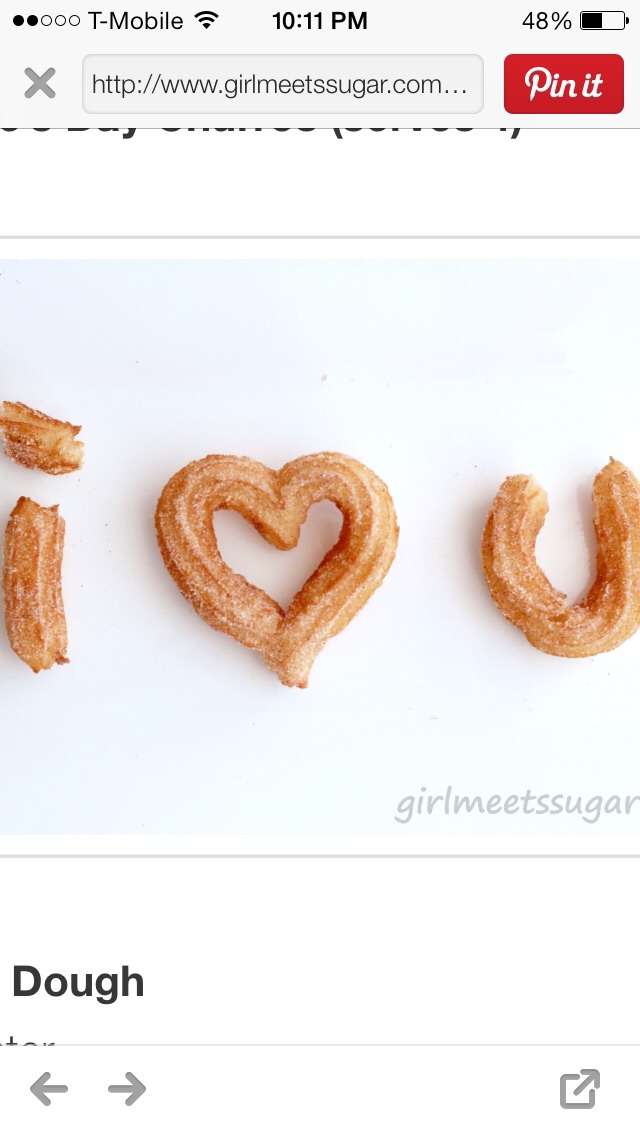 Valentines Day Churros! Heart Shaped :)