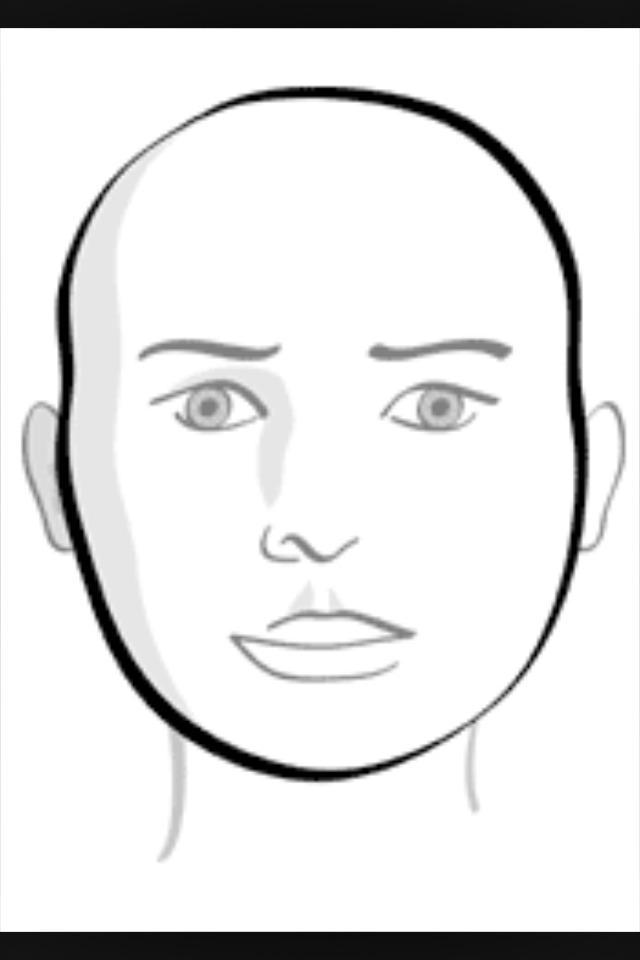Round face. 
Apply contouring on your temples, cheek bones and sides of jaw. Keep a natural arched brow not to dramatic but not too flat. 
