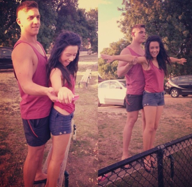 Find a big boyfriend or friend! You will look like a skinny mini if you are around someone a lot bigger than you! 👫