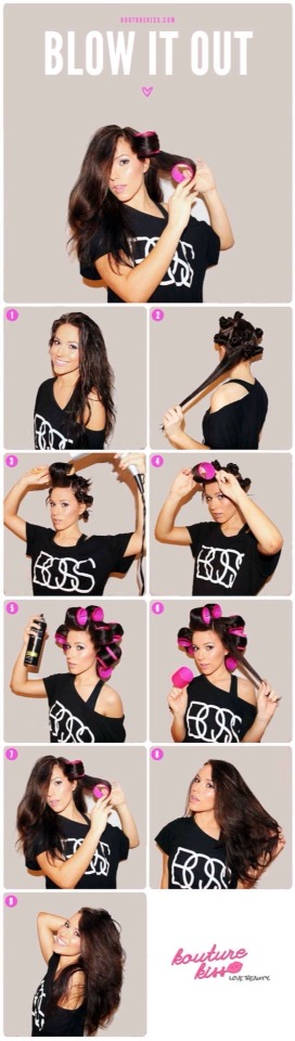 Use big Velcro rollers for a volume blowdry without all the work!
