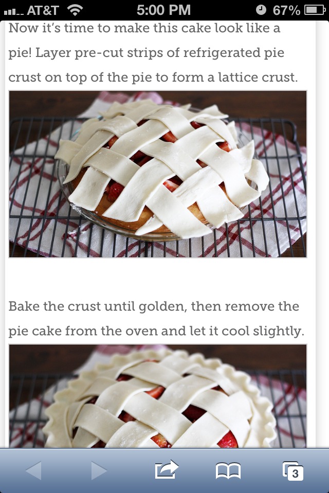 Strawberry Pie Cake...yummy 🍰😄