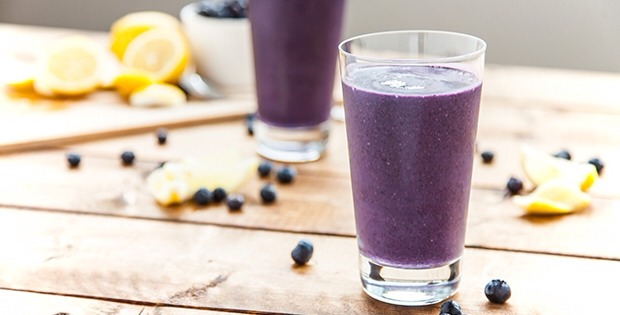 Blueberry Peachy Lemon Smoothies
1/4 cup Stewed Peaches
1/2 cup frozen Blueberries (plus extra for topping)
1 tablespoon Lemon Juice
3/4 cup unsweetened Almond Milk
handful of Ice
Stevia, Honey, or Agave to taste
