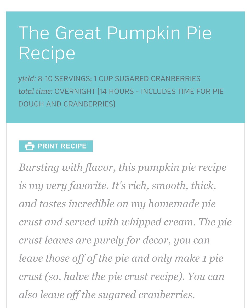 ❤️The Great Pumpkin Pie Recipe!!❤️