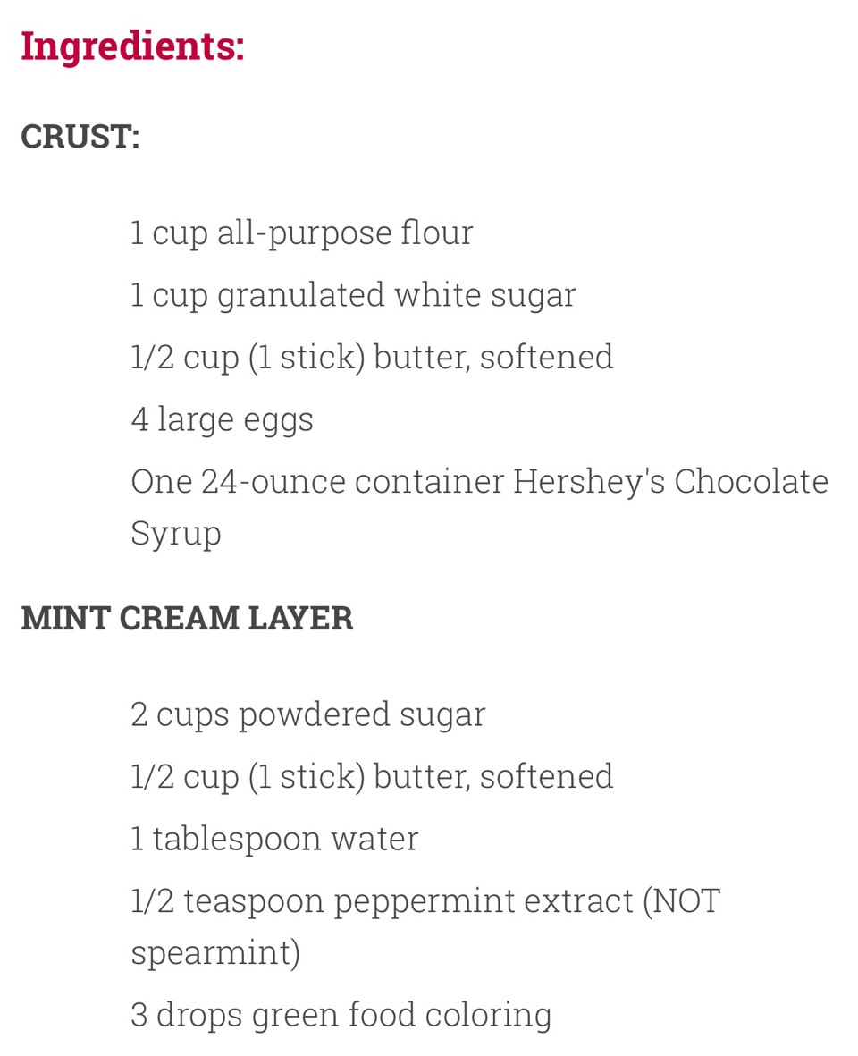 Mint Chocolate Squares. 😊